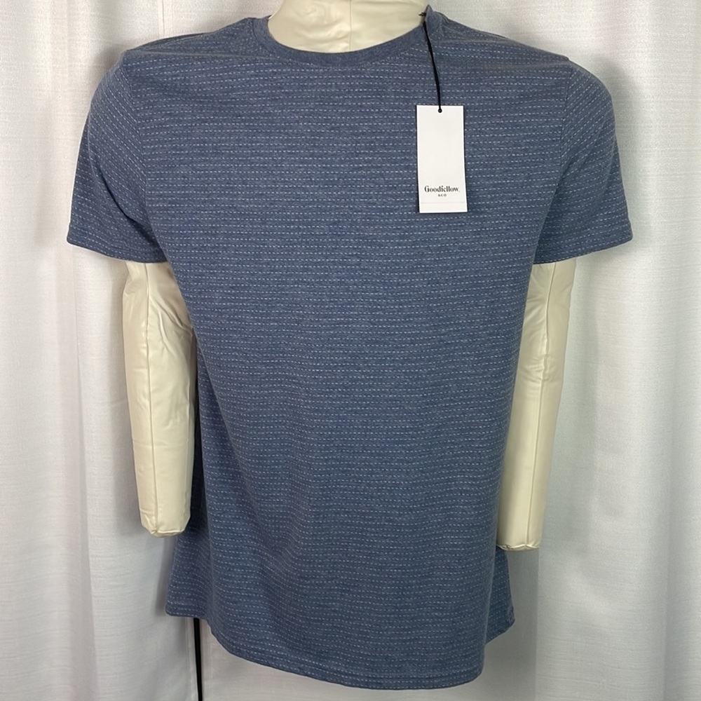 Men’s  Goodfellow & Co. Blue Striped Short  Sleeve Tee M NWT